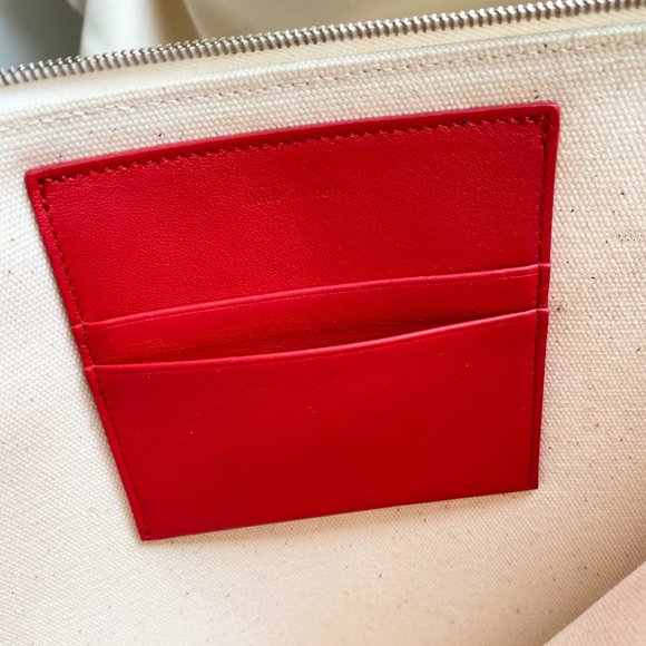Celine "Made In" Canvas Clutch with Red Font. - Picture 6 of 14